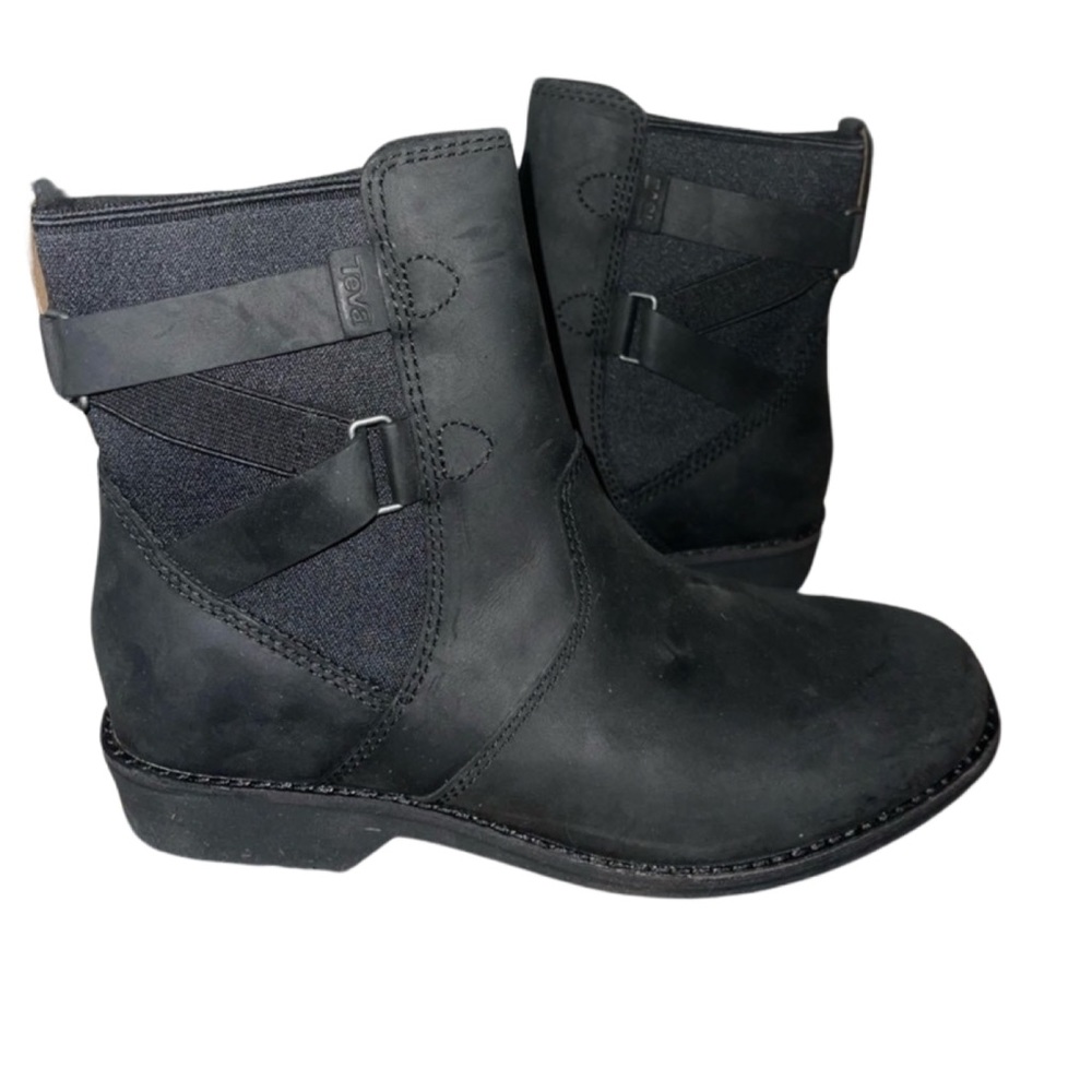 Teva Black Leather Ankle Boots